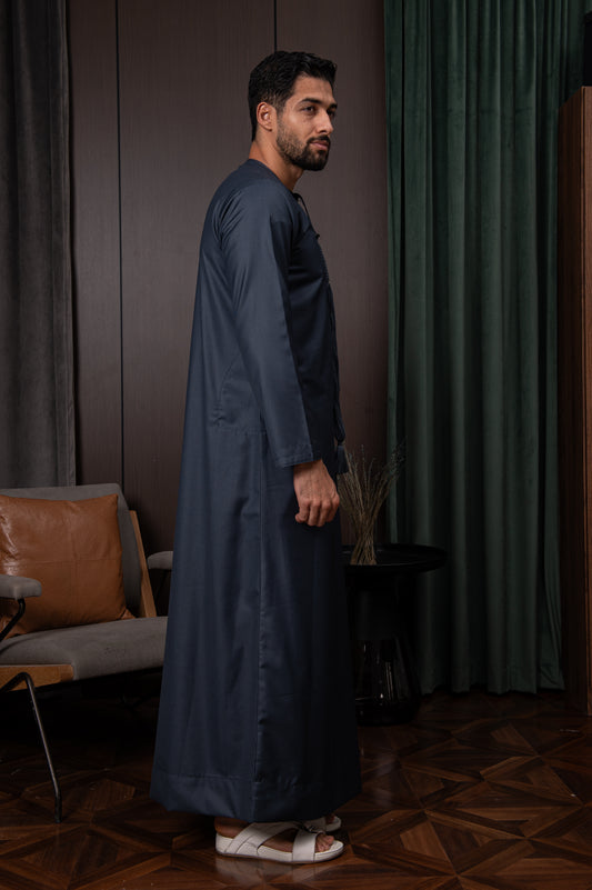Winter Emirati Thobe- Imperial Blue