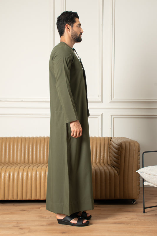 Essentials Emirati Thobe- Olive Green
