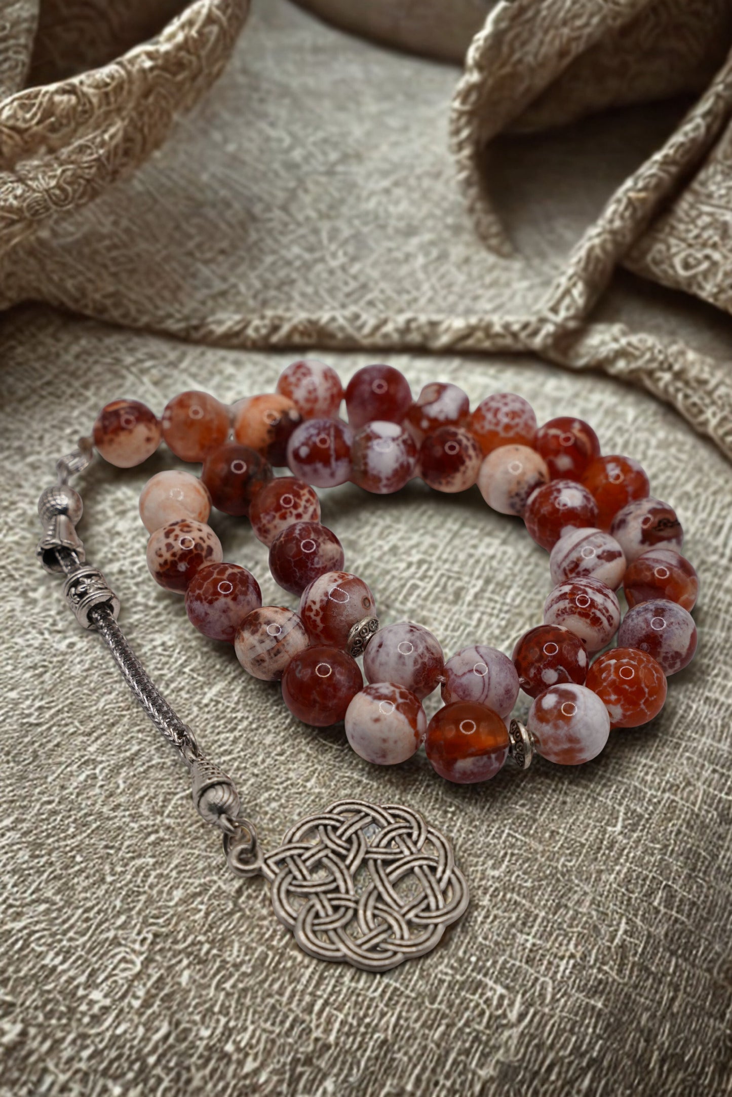 Prayer Beads- Amber Agate