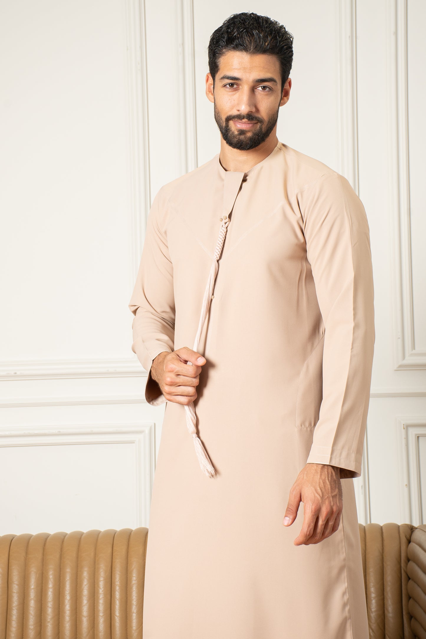 ثوب إماراتي أساسيات - بيج فرنسي