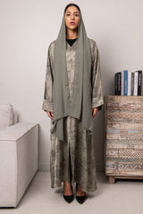 Petal Glow Abaya- Sage