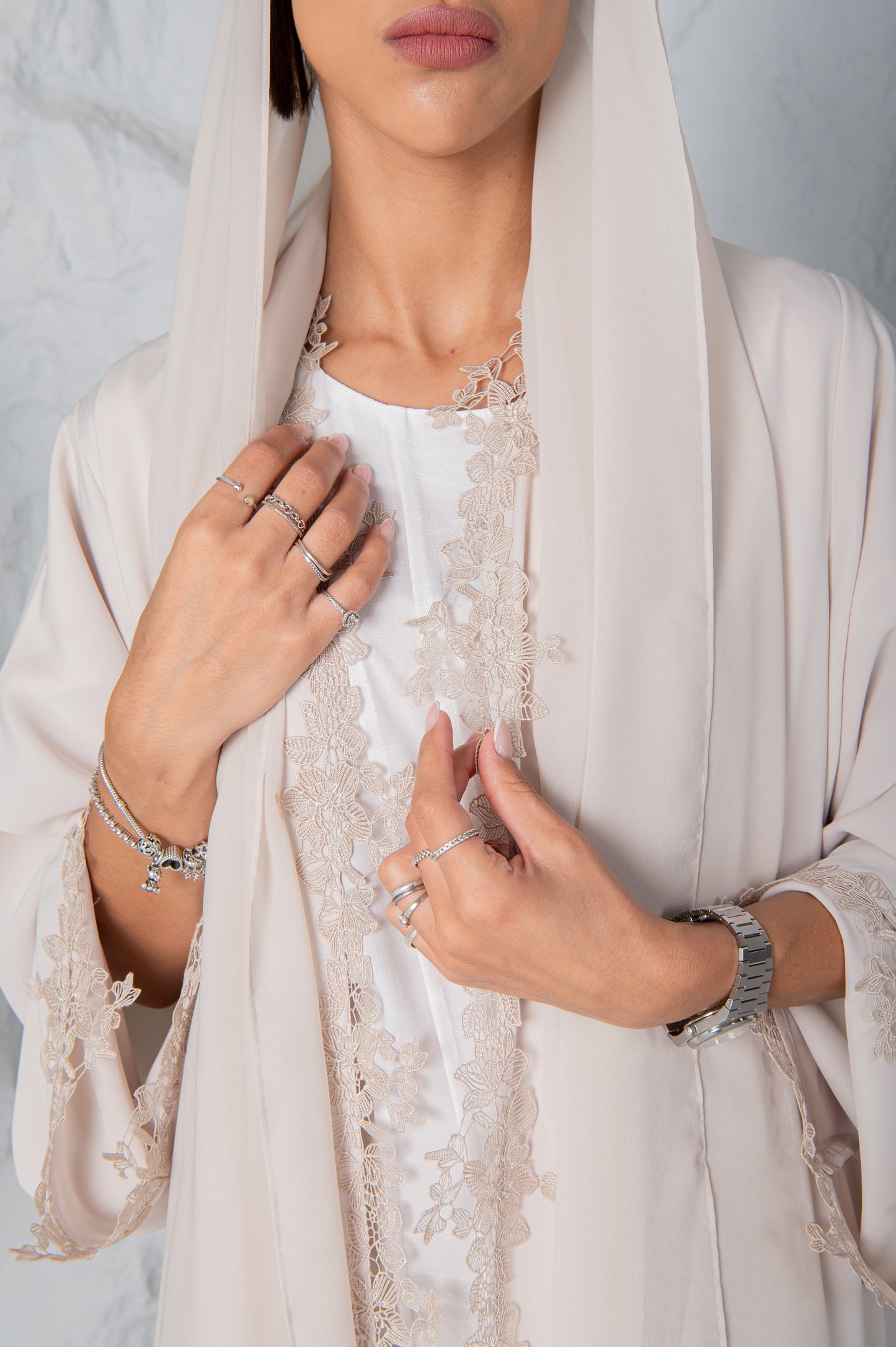Mira Abaya- Classic Ivory