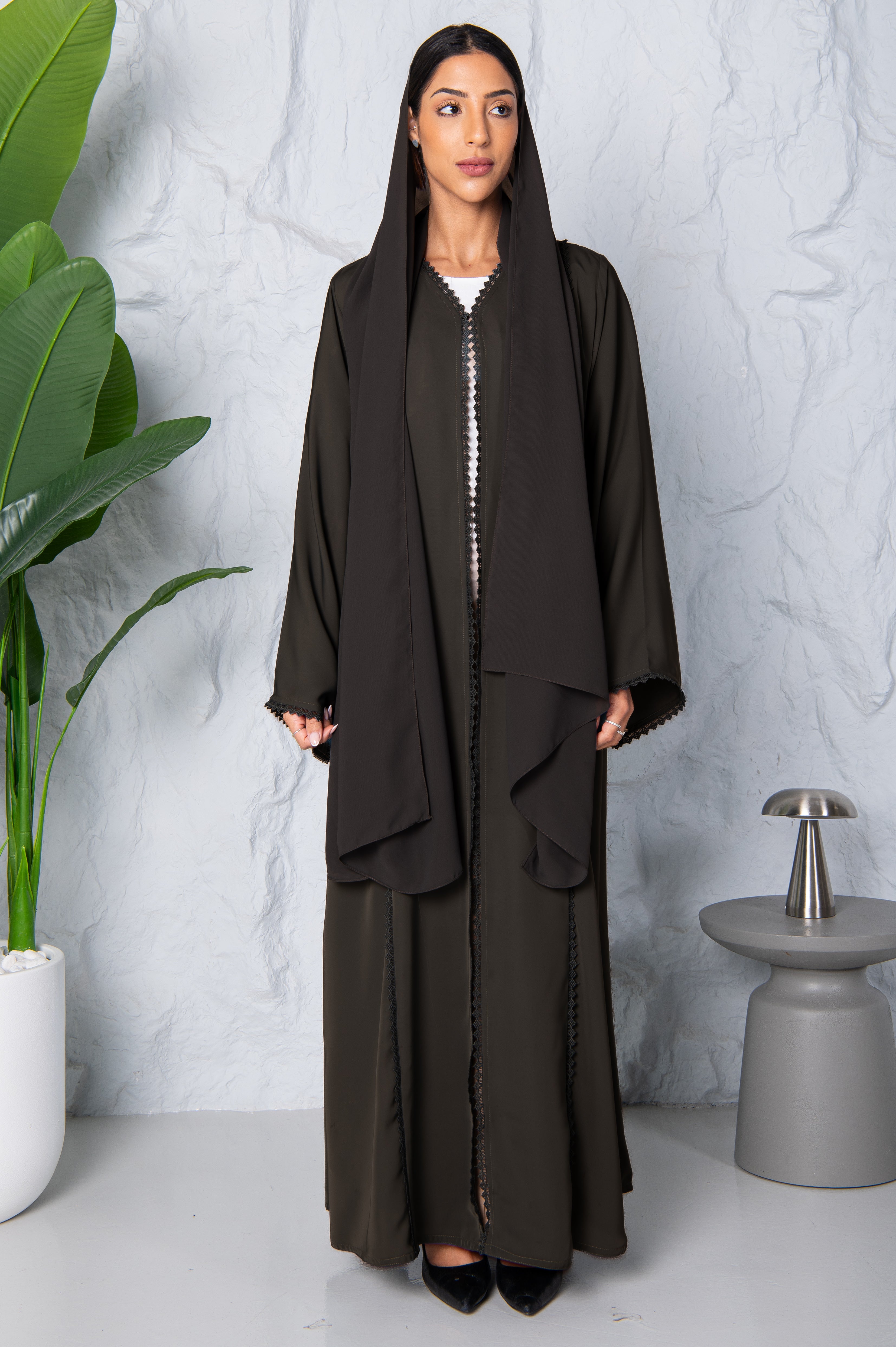 Nura Abaya- Velvet Green