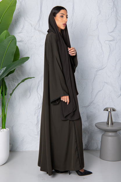 Nura Abaya- Velvet Green