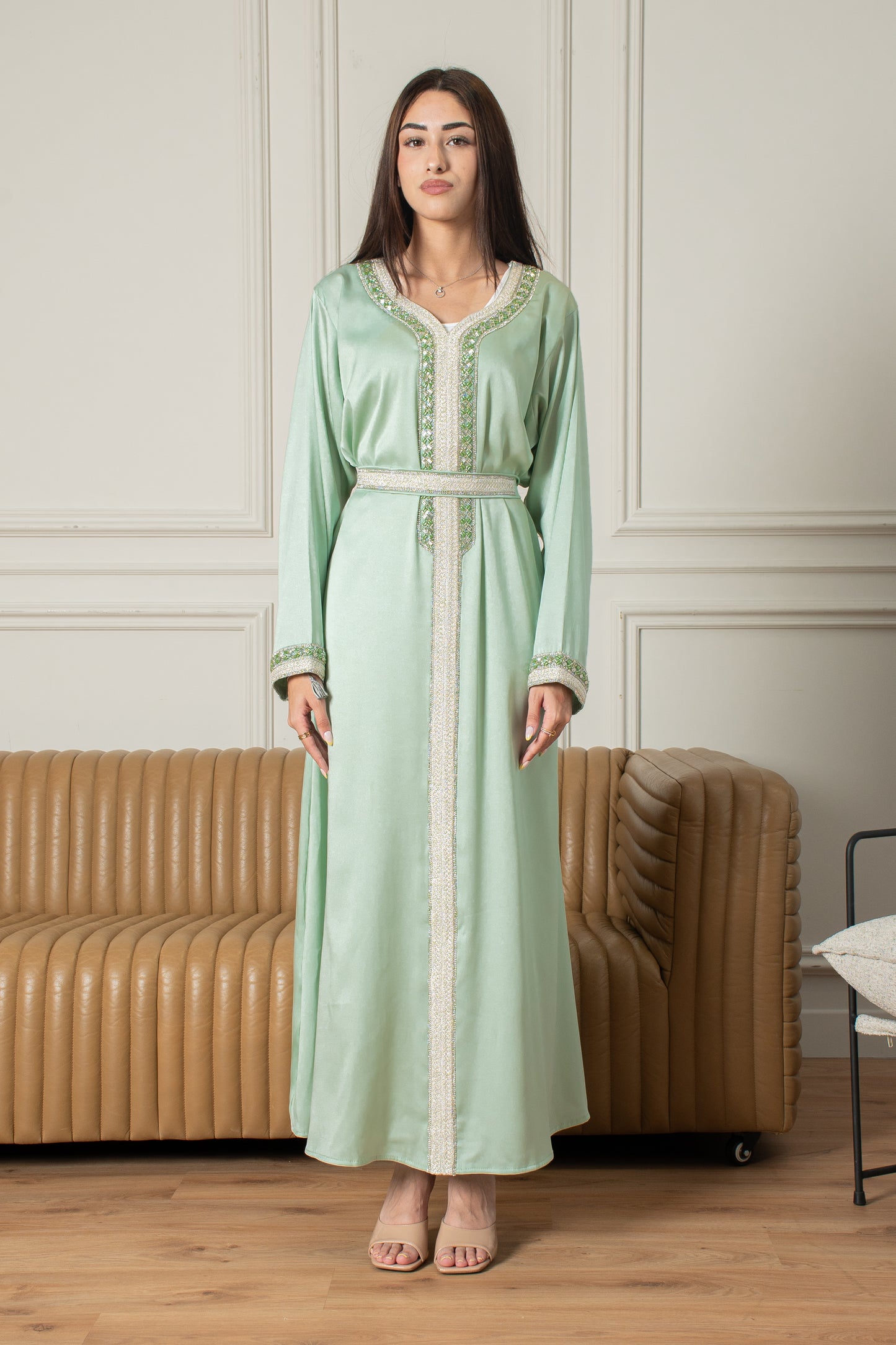 Yasmine Djellaba- Mint Green