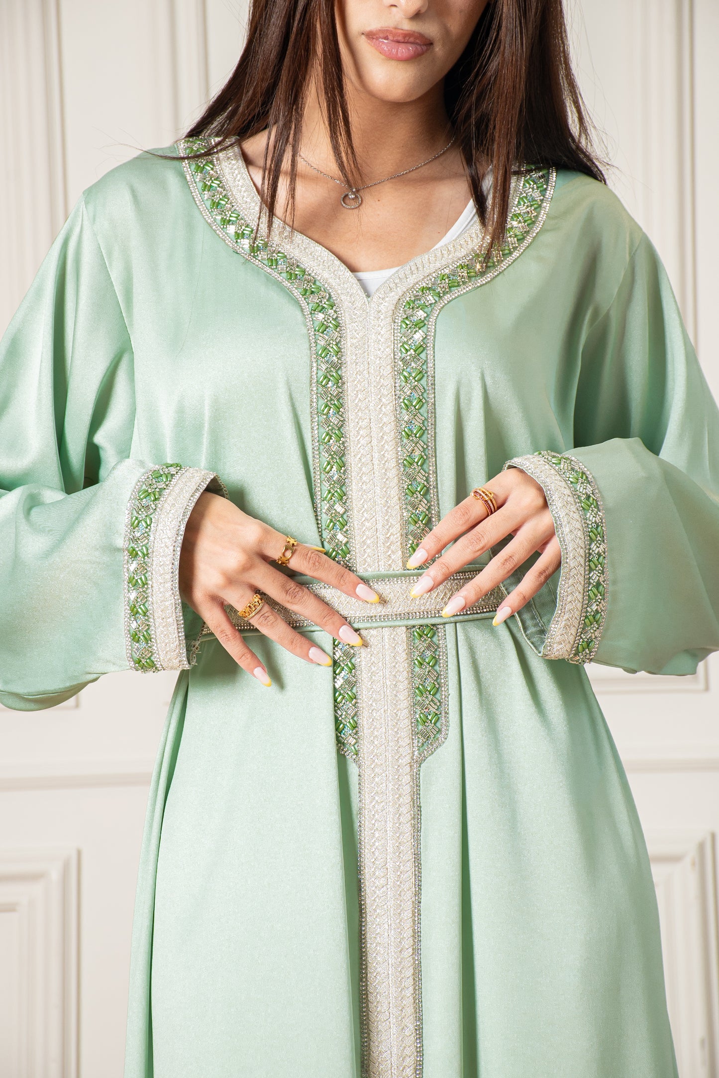 Yasmine Djellaba- Mint Green