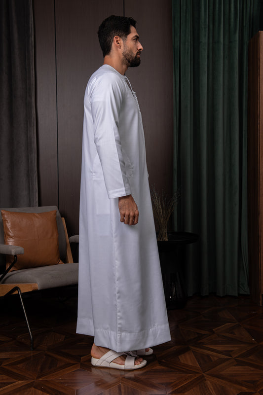 Winter Emirati Thobe- Arctic White