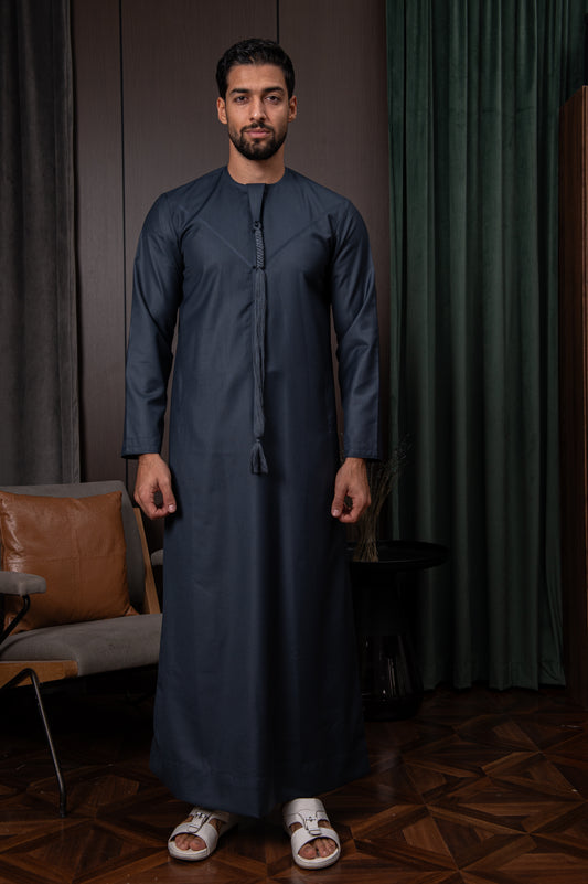 Winter Emirati Thobe- Imperial Blue