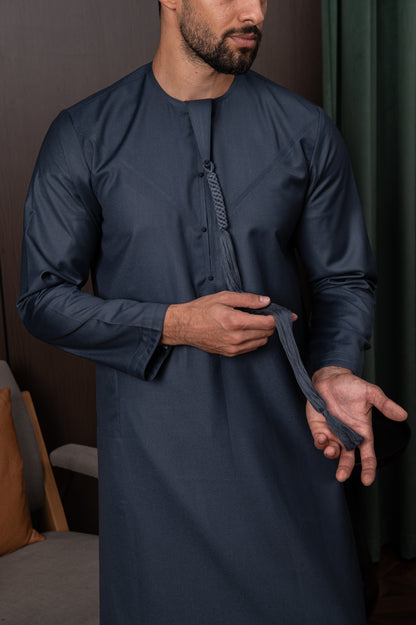 Winter Emirati Thobe- Imperial Blue