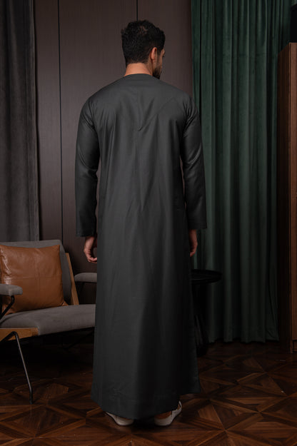 Winter Emirati Thobe- Hunting Green