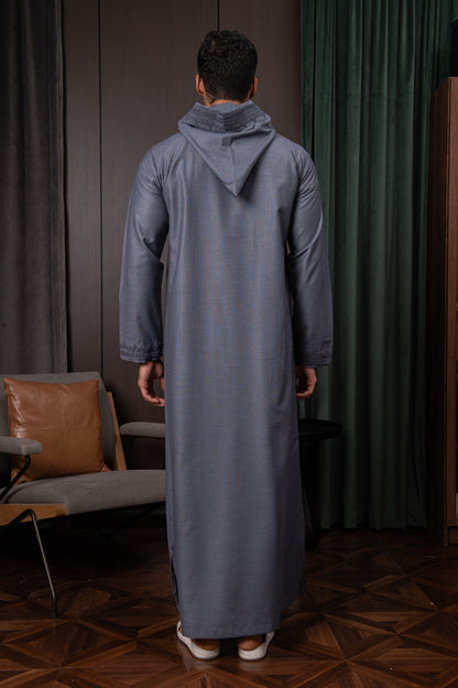 Moroccan Thobe- Steel Grey
