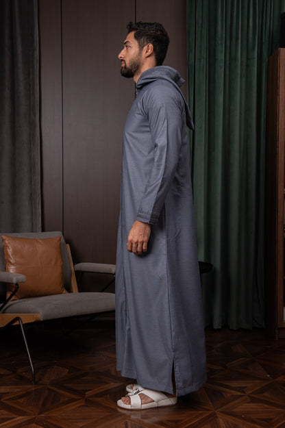 Moroccan Thobe- Steel Grey