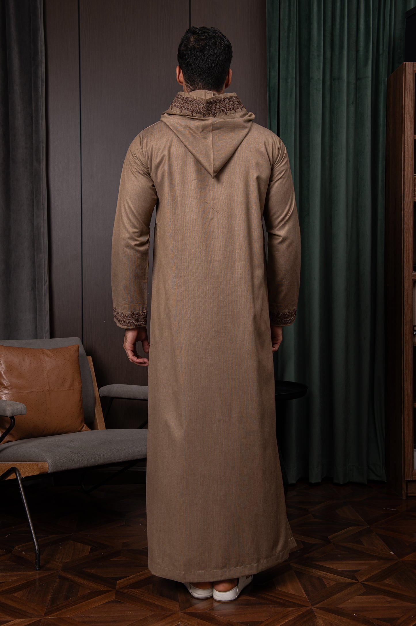 Moroccan Thobe- Pebble Brown