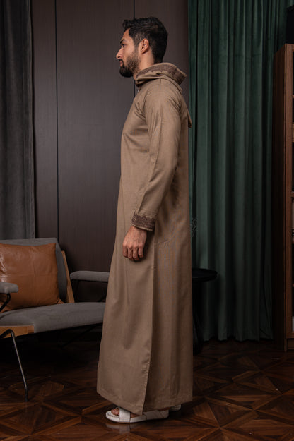 Moroccan Thobe- Pebble Brown