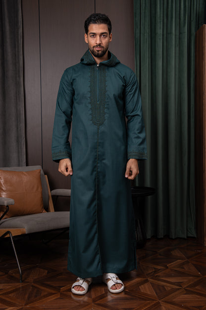 Moroccan Thobe- Racing Green