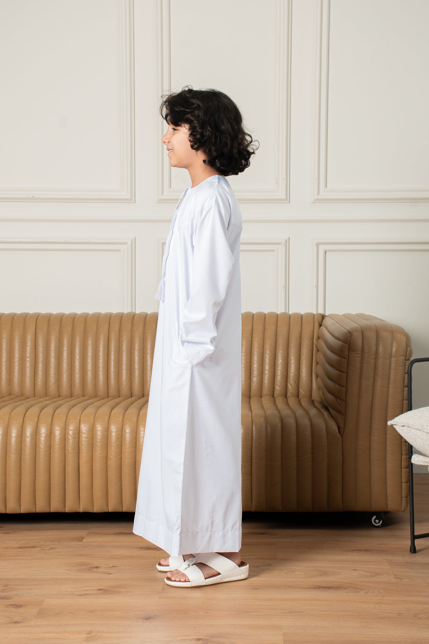 ثوب إماراتي أساسيات الأطفال- أبيض