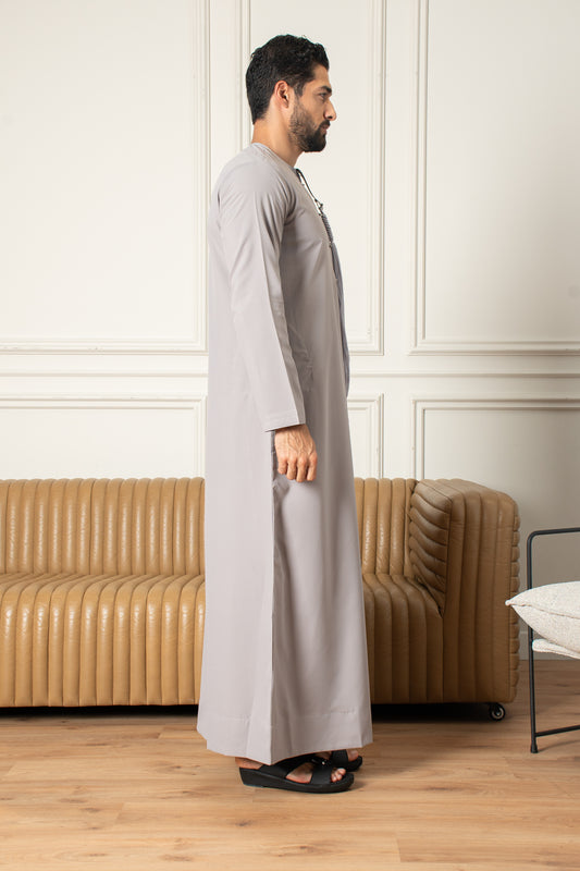 Essentials Emirati Thobe- Graphite Grey