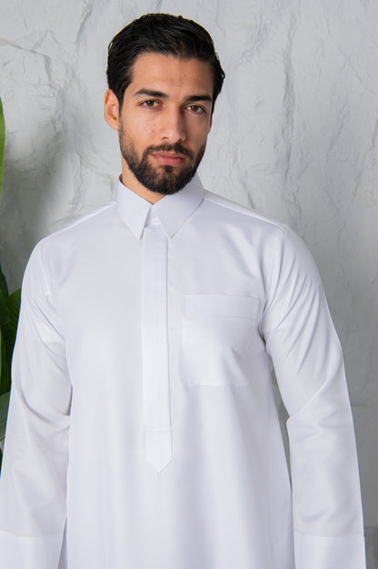 Qatari Thobe- Cloud White