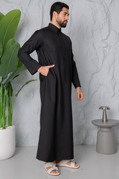 Qatari Thobe- Shadow Black